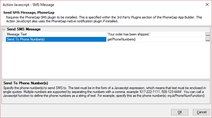 Phonegap Sms